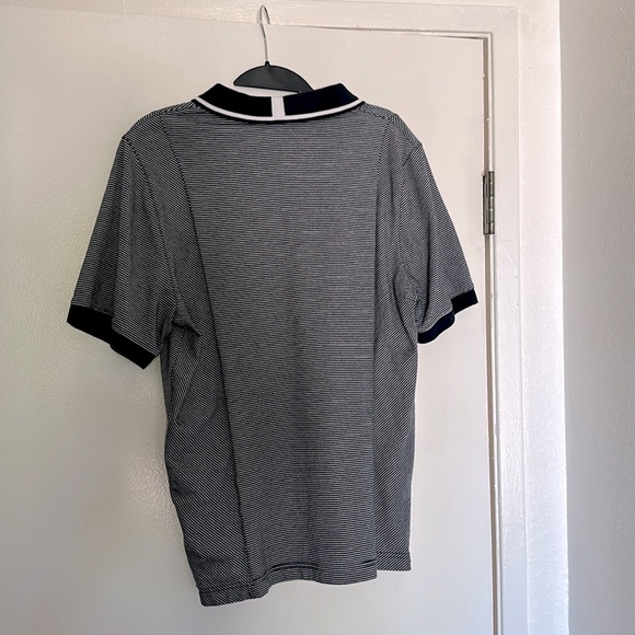 Ted Baker Mens Polo Shirt Taiga Striped with Solid Trims Polo in Navy Blue - Picture 9 of 10